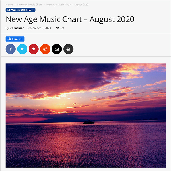 New Age Music Guide chart for August 2020